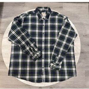 L.L. Bean Scotch Plaid Flannel Shirt Men's XXL Traditional Fit 100% Cotton